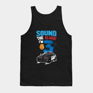 Kids Police Car 3rd Birthday Gift Boy Sound The Alarm I'm 3 Tank Top